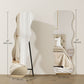 64" x 21" Full Length Mirror, Irregular Wavy Frameless Full Body Mirror with Pine Wood Base for Bedroom, Black