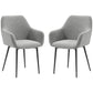 Velvet Dining Chairs Set of 2 with Armrests - Dark Grey