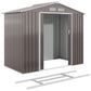7 x 4 x 6 ft Metal Outdoor Storage Shed, Heavy-Duty Garden Tool House with Foundation Kit and Double Doors, Ideal for Patio and Backyard Storage, Light Brown