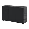 Kitchen Sideboard Coffee Bar with 2 Drawers - Black