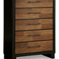 Kraeburn - Brown / Black - Five Drawer Chest