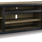 Foyland - Black / Brown - XL TV Stand W/Fireplace Option