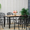 Aluminum Outdoor Dining Table for 6, Rectangular Patio Dining Table 55