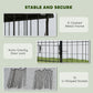 Metal Chicken Coop, Large Chicken Run with Water-Resistant & Anti-UV Cover for 2-3 Hens, Outdoor Hen House with 4 Doors