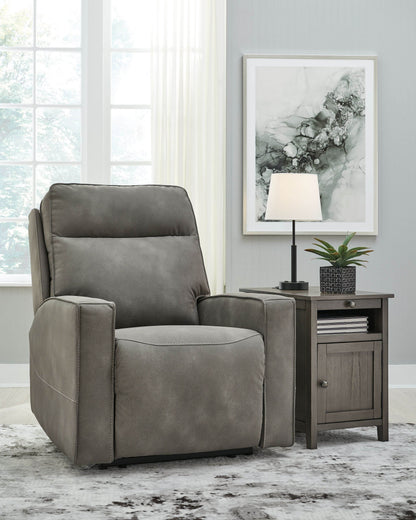 Next-Gen Durapella - Slate - Power Recliner / Adj Headrest - Fabric - Forward Furniture