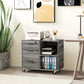 Mobile Printer Stand with USB Charging and Lock - Grey