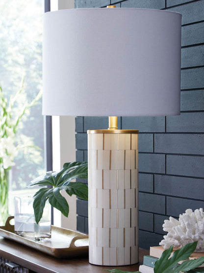 Faridworth - White / Gold Finish - Poly Table Lamp - Forward Furniture