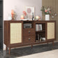 Versatile Sideboard with 3 Doors and 2 Drawers for Ample Storage, Stylish Cabinet for Living & Dining Areas, 61'' L x 14'' W x 31.5'' H, Wood