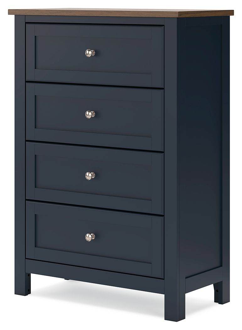 Landocken - Brown / Blue - Four Drawer Chest - Forward Furniture