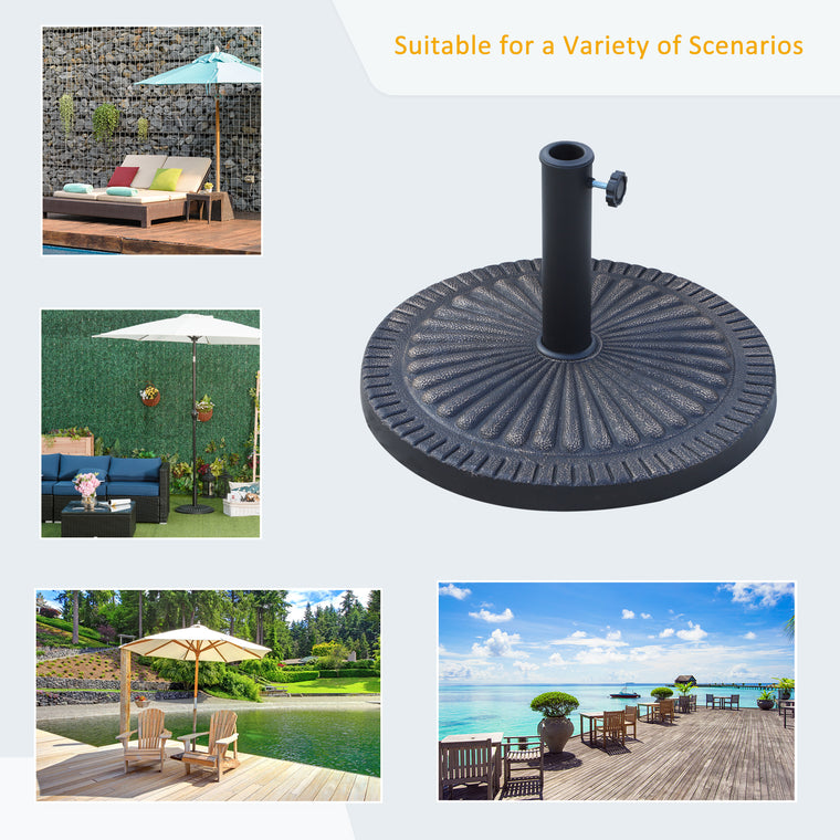 31 lb Bronze Resin Round Umbrella Base, Decorative