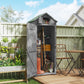30" x 21" x 71" Garden Storage Shed, Sheds & Outdoor Storage Outdoor Workshop Yard Tool Utility Storage House Water-resistant All-weather Cover Spire Roof with 3 Tiers Shelves Grey