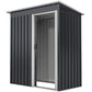 5 x 3 FT Outdoor Storage Shed with Sliding Door and Sloped Roof, Steel Frame Garden Shed Tool Equipment, Black