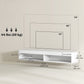 Modern Wall Mounted TV Stand with Storage and LED Lights for TVs up to 75", Floating TV Shelf for Living Room, White