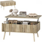 Lift Top Coffee Table with Storage and Pine Legs - Oak