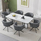 Set of 6 Velvet Dining Chairs with Ergonomic 3D Wraparound Support, Modern Swivel Chairs with Thick Padded Seat, 23'' L x 21'' W x 28.5'' H, Gray