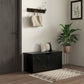 39.4 Inches Storage Chest, Storage Trunk with 2 Safety Hinges for Living Room, Black Wood Grain