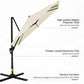8' x 8' Cream White Offset Cantilever Umbrella with Cross Base