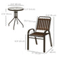 3 Pieces Patio Bistro Set, 2 Stackable Chairs with Tempered Glass Table, for Outdoor, Garden Backyard Porch, Dark Brown