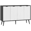 Sideboard Buffet with 4 Doors and Shelves - Black