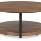 Kraeburn - Brown / Black - Round Cocktail Table