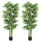6FT Artificial Bamboo Trees Set of 2, Fake Plants with Nursery Pot for Indoor Decor