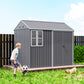 Metal Garden Storage Shed, Outdoor Tool Storage House with Lockable Door, Vents, Sloped Roof, Light Grey