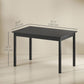 47" x 30" Dining Table, Farmhouse Dining Room Table with Pine Wood Frame, Space Saving Kitchen Table, Black