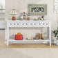 Rustic Entryway Console Table with Two Sizes of Drawers, Bottom Shelf, Ideal for Living Room, Hallway, 60" L x 11" W x 34" H, White