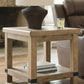 Ridgester - Rectangular End Table - Light Brown