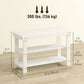 3-Tier Bamboo Shoe Storage Bench - White