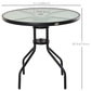 31.5'' Round Bistro Table Outdoor Dining Coffee Table w/ Tempered Glass Top Patio Garden Side Table Weather-resistant