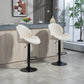 Bar Stools Set of 2, Swivel Barstools with Back, Adjustable Height and Footrest for Kitchen Island, Dining Room, Beige