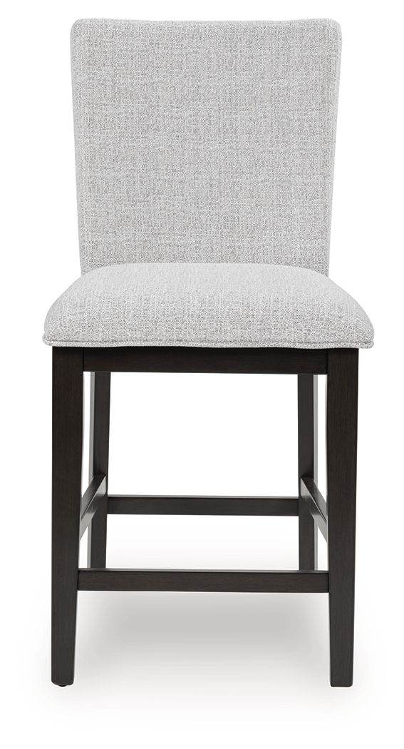 Neymorton - Dark Grayish Brown - Upholstered Barstool (Set of 2) - Forward Furniture