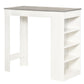 Bar Table, High Top Pub Table with 4 Storage Shelves, Modern Bar Height Table for Home Bar, Kitchen, Grey