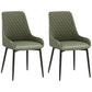 Tufted Dining Chairs Set of 2 with Steel Legs - Green