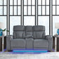 Studio Cave - Power Reclining Loveseat with Console - Steel