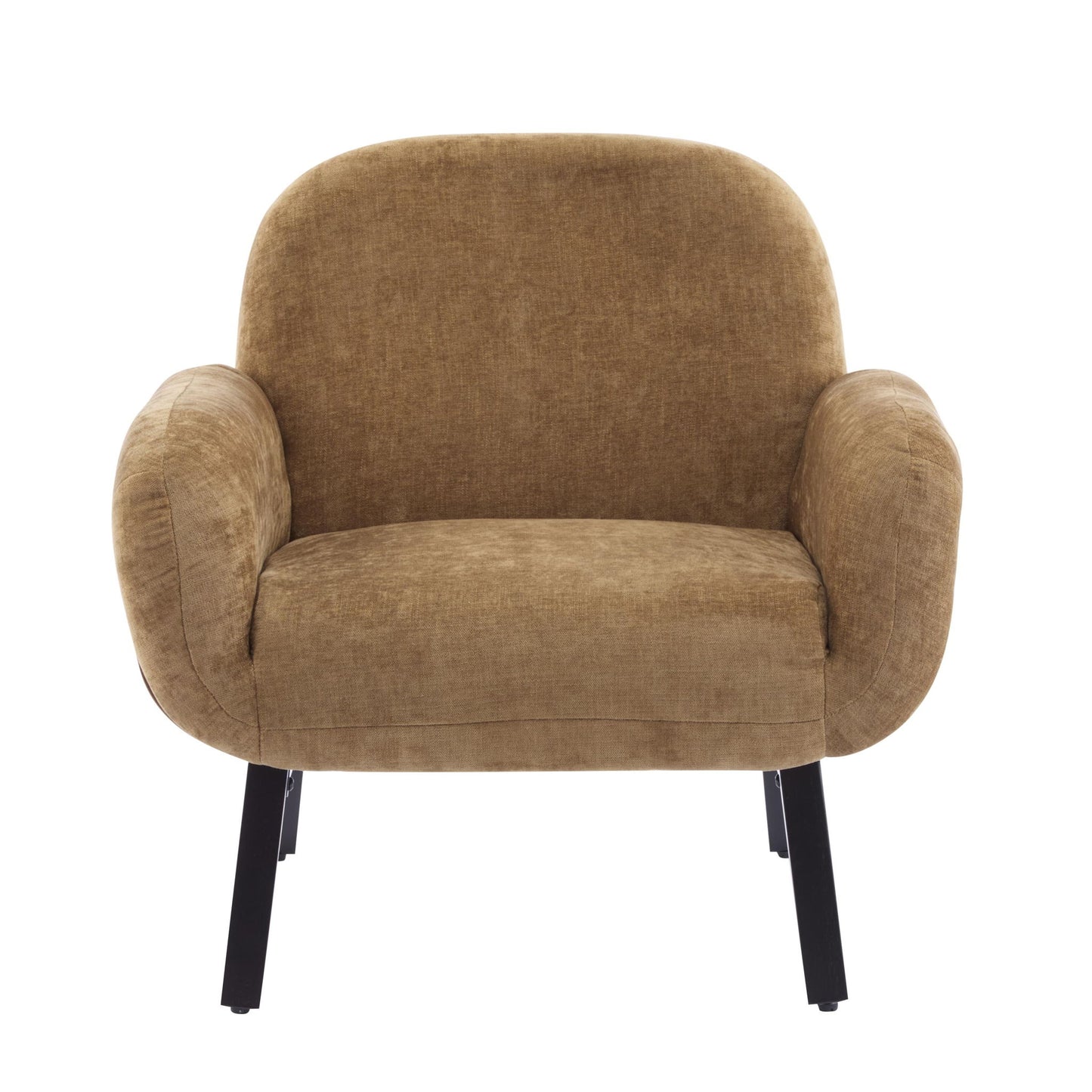 Modern-Scandinavian Accent Chair with Ergonomic Wrap-Around Backrest, Sturdy Armchair for Living Room, 31.5" L x 30.5" W x 31" H, Tan