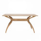 Mid‑Century Modern Rubberwood Dining Table with Spider‑Leg Frame