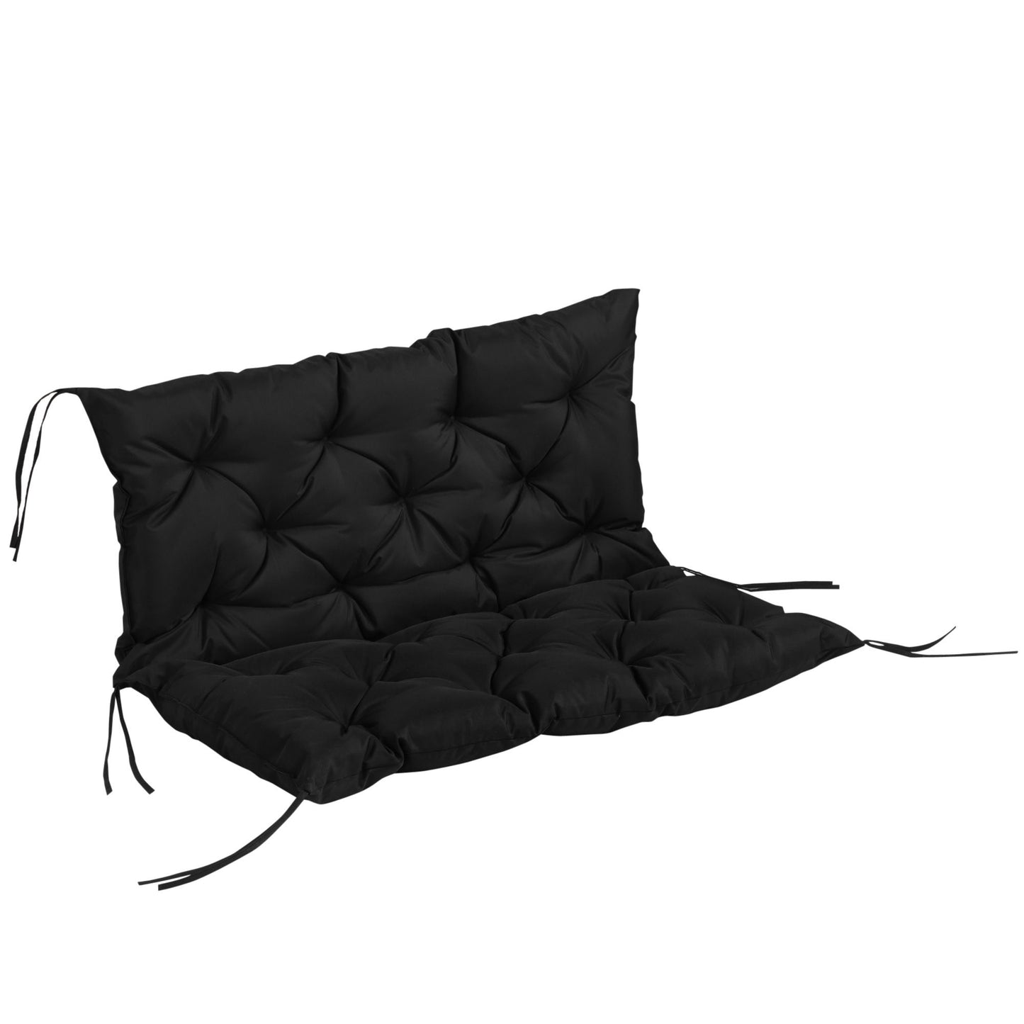 Porch Swing Cushion Garden Bench Cushion with Backrest, Non-Slip 2-seater Soft Pad, Swing Chair Mat Replacement for Indoor and Outdoor, 39.4" x 38.6", Black