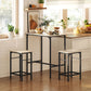 3-Piece Dining Table Set for 2, Bar Table and 2 Stools for Kitchen, Living Room, Dining Room, Small Space, Natural Wood