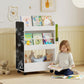 Kids Bookshelf, Kids Bookcase with Wheels & Blackboard, for Nursery, Kids Room, Playroom, for 3-8 Years