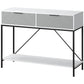 2-Tier Console Table with 2 Drawers - White