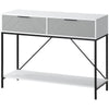 2-Tier Console Table with 2 Drawers - White