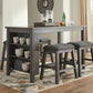 Caitbrook - Gray - Rectangular Dining Room Counter Table