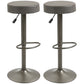 Modern Adjustable Bar Stools Set of 2, Swivel Barstool with Footrest, PU Leather Round Top for Kitchen, Dark Grey