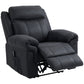 Microfiber Manual Recliner with Massage - Black