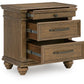 Karallin - Three Drawer Night Stand - Medium Brown