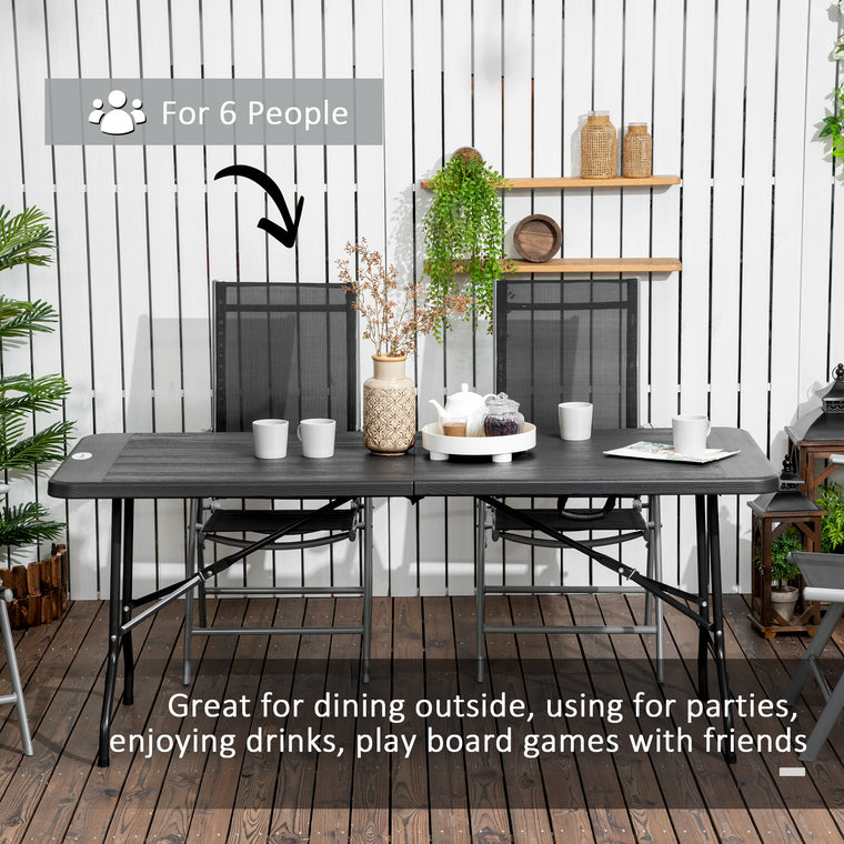 Rectangular Folding Dining Table for 6