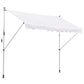 10x5ft Manual Retractable Awning, Patio Sun Shade Canopy Shelter with 5.6-9.2ft Support Pole, Water Resistant UV Protector, for Window, Door, Porch, Deck, White