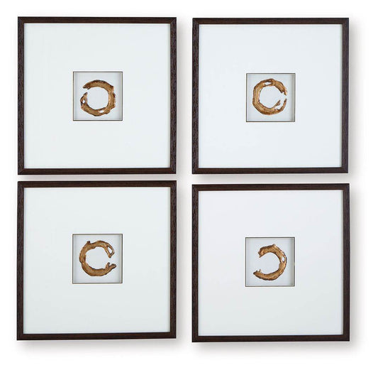 Dallbourne - White / Gold Finish - Wall Art Set (Set of 4) - Forward Furniture